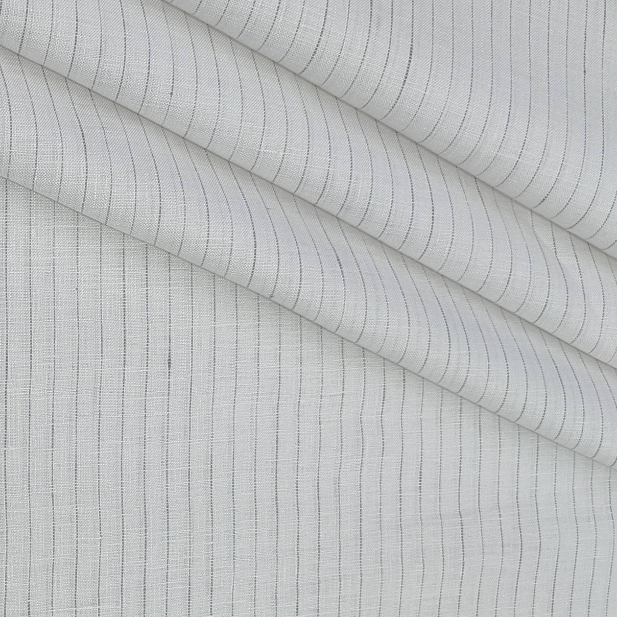 Shirt Fabric Arvind 60 Lea Pure Linen Lining Colour Grey N White